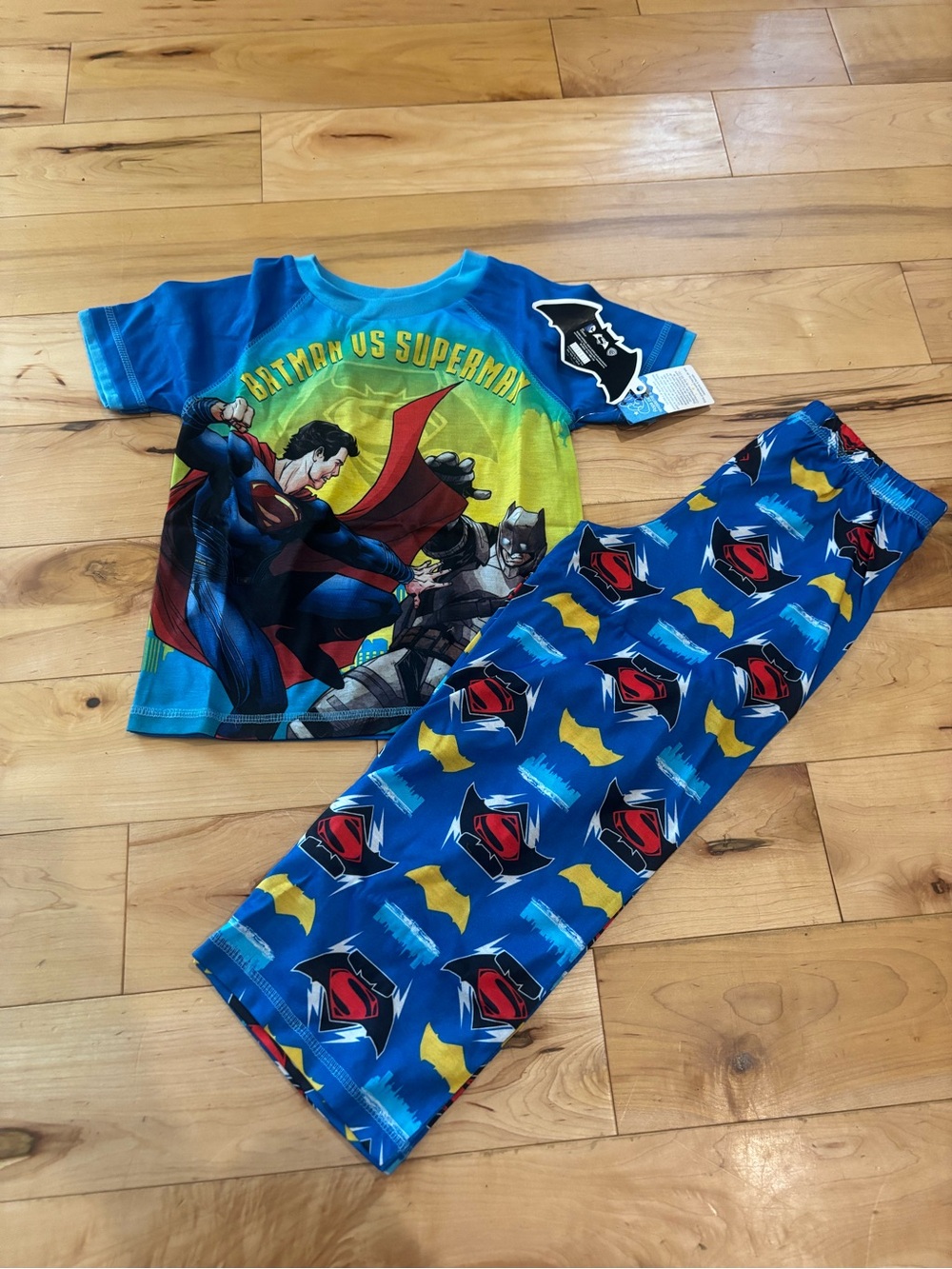 DC Comics Blue Superman vs Batman Short Sleeve Pajama Set